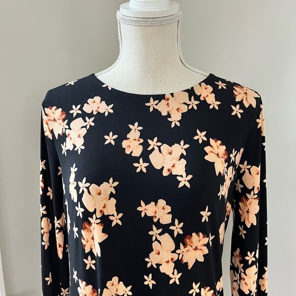 Cynthia Steffe Peach Floral Long Sleeve Dress - Picture 2 of 9